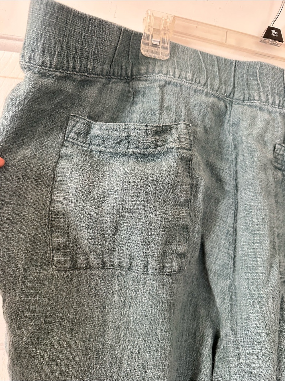 J. Jill Teal Cropped Linen Cropped Pants - Picture 5 of 7
